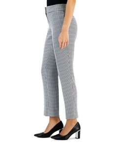 Kasper Women's Houndstooth Mid Rise Slim-Fit Pants -CeCe cloth-shop 22302759 fpx