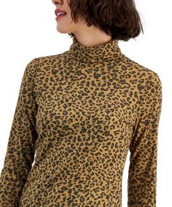 Style & Co Women's Leopard Turtleneck Sweater, Created For Macy's -CeCe cloth-shop 22331694 fpx