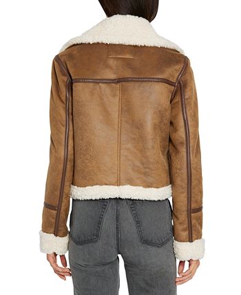 Women's Faux-Shearling Moto Coat Sam Edelman Women's Faux-Shearling Moto Coat -CeCe cloth-shop