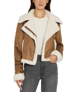Sam Edelman Women's Faux-Shearling Moto Coat 7 Sam Edelman Women's Faux-Shearling Moto Coat -CeCe cloth-shop 22334005 fpx