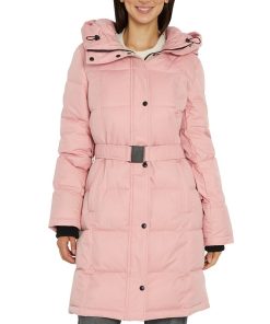 Sam Edelman Women's Belted Hooded Puffer Coat