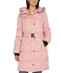 Sam Edelman Women's Belted Hooded Puffer Coat 2 Sam Edelman Women's Belted Hooded Puffer Coat -CeCe cloth-shop 22336311 fpx