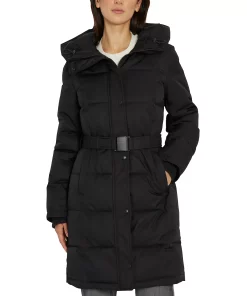 Sam Edelman Women's Belted Hooded Puffer Coat 3 Sam Edelman Women's Belted Hooded Puffer Coat -CeCe cloth-shop 22336321 fpx