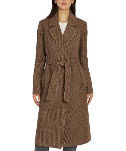 Sam Edelman Women's Belted Tweed Wrap Coat