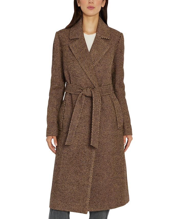 Women's Belted Tweed Wrap Coat Sam Edelman Women's Belted Tweed Wrap Coat -CeCe cloth-shop
