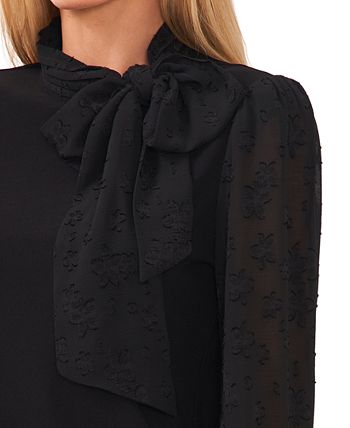 Women's Floral-Jacquard Long-Sleeve Knit Top CeCe Women's Floral-Jacquard Long-Sleeve Knit Top -CeCe cloth-shop