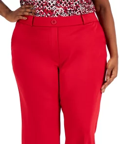 Kasper Plus Size Faux-Fly Pull-On Wide-Leg Pants 11 Kasper Plus Size Faux-Fly Pull-On Wide-Leg Pants -CeCe cloth-shop 22336620 fpx
