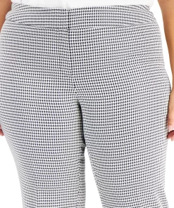 Kasper Plus Size Houndstooth Mid-Rise Slim-Leg Pants 9 Kasper Plus Size Houndstooth Mid-Rise Slim-Leg Pants -CeCe cloth-shop 22336627 fpx