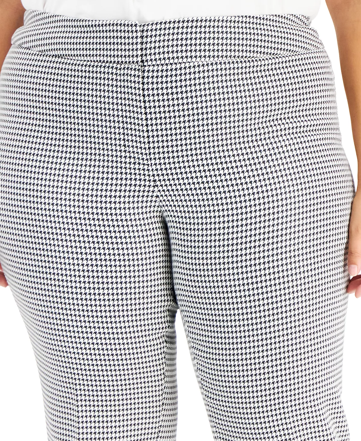 Kasper Plus Size Houndstooth Mid-Rise Slim-Leg Pants 5 Kasper Plus Size Houndstooth Mid-Rise Slim-Leg Pants - Image 5