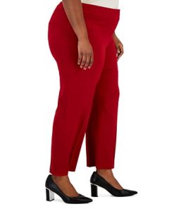 Kasper Plus Size Mid-Rise Straight-Ankle Faux-Pocket Pants 2 Kasper Plus Size Mid-Rise Straight-Ankle Faux-Pocket Pants -CeCe cloth-shop 22336640 fpx