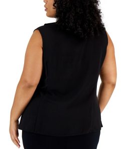 Kasper Plus Size Ruffled Button-Up Blouse -CeCe cloth-shop 22336653 fpx