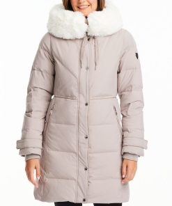Vince Camuto Women's Faux-Fur-Collar Hooded Puffer Coat