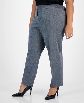 Plus Size Shimmer Herringbone Ankle Pants, Created For Macy's Bar III Plus Size Shimmer Herringbone Ankle Pants, Created For Macy's -CeCe cloth-shop