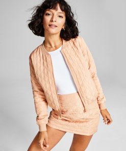And Now This Women's Quilted Bomber Zip-Front Jacket