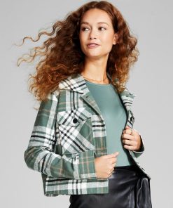 And Now This Women's Cropped Plaid Shacket