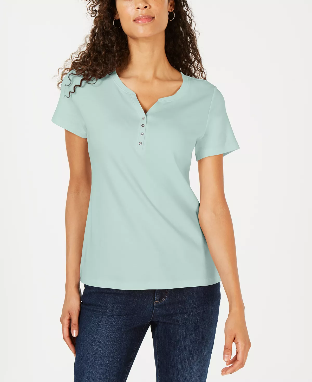 Karen Scott Hort Sleeve Henley Top, Created For Macy's - Image 14