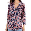 Charter Club Women's Floral Printed V-Neck Top, Created For Macy's
