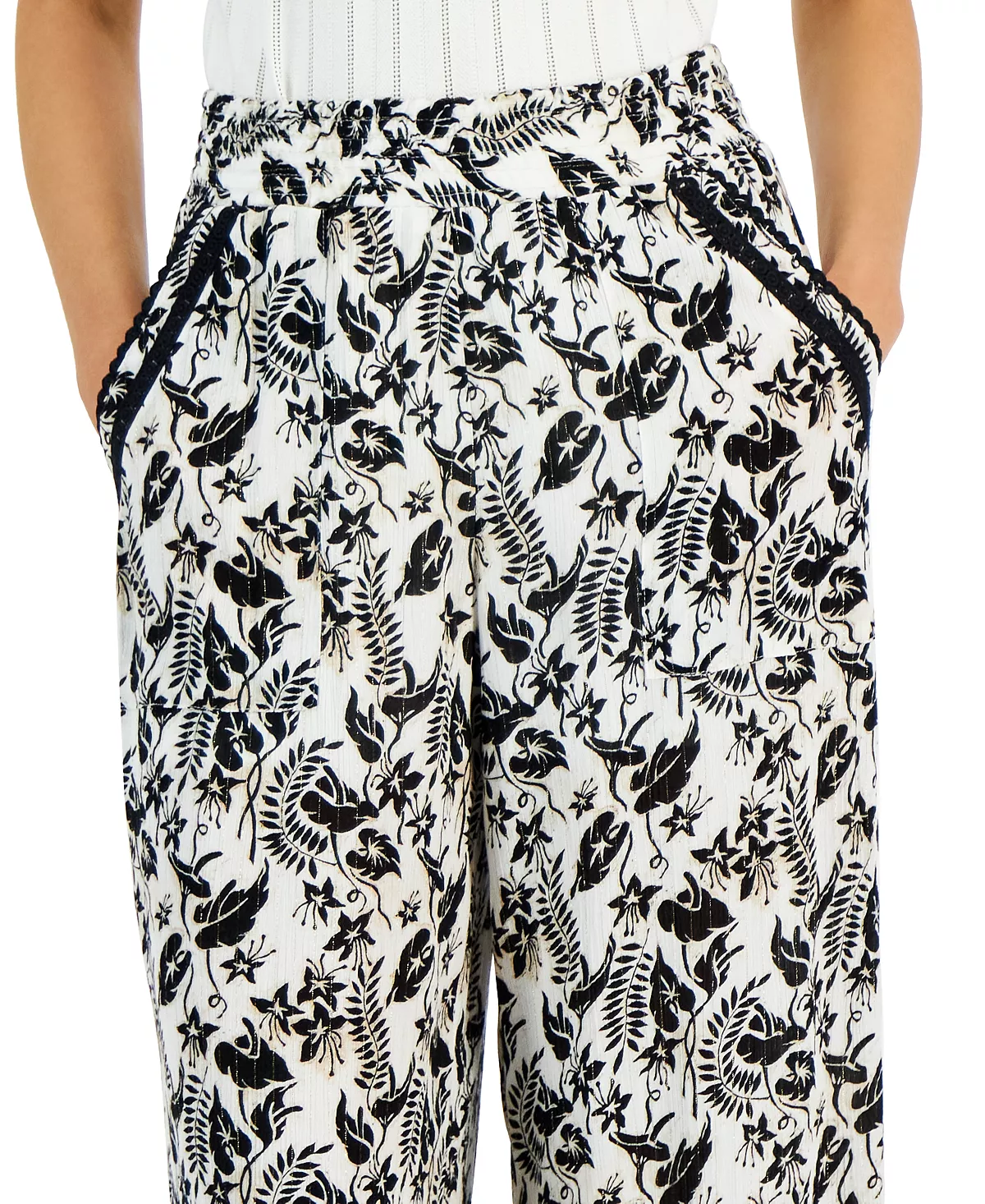 INC International Concepts Women's Printed Pull-On Wide-Leg Pants, Created For Macy's - Image 2