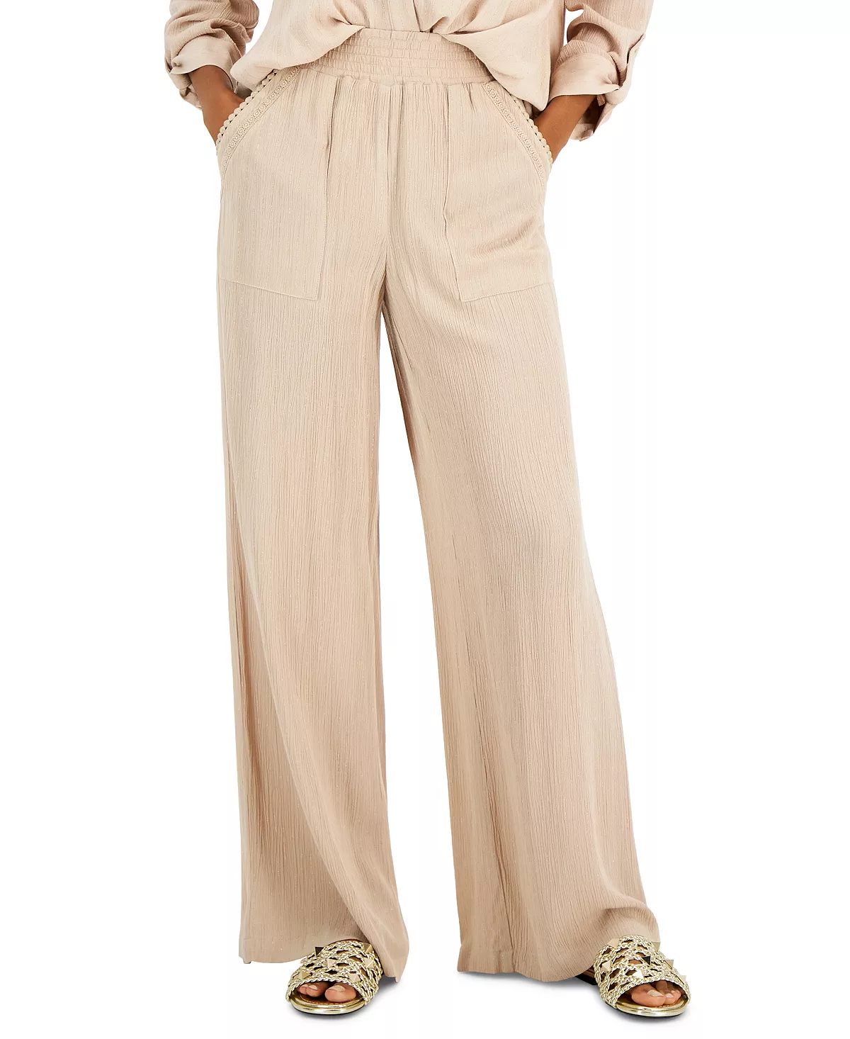 Women's Pull-On Patch Pocket Wide-Leg Pants, Created For Macy's INC International Concepts Women's Pull-On Patch Pocket Wide-Leg Pants, Created For Macy's -CeCe cloth-shop