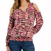 INC International Concepts Women's Printed Cold-Shoulder Top, Created For Macy's