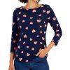 Charter Club Women's Cotton Heart Boat-Neck Top, Created For Macy's
