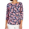 Charter Club Women's Cotton Floral-Print Boat-Neck, Created For Macy's