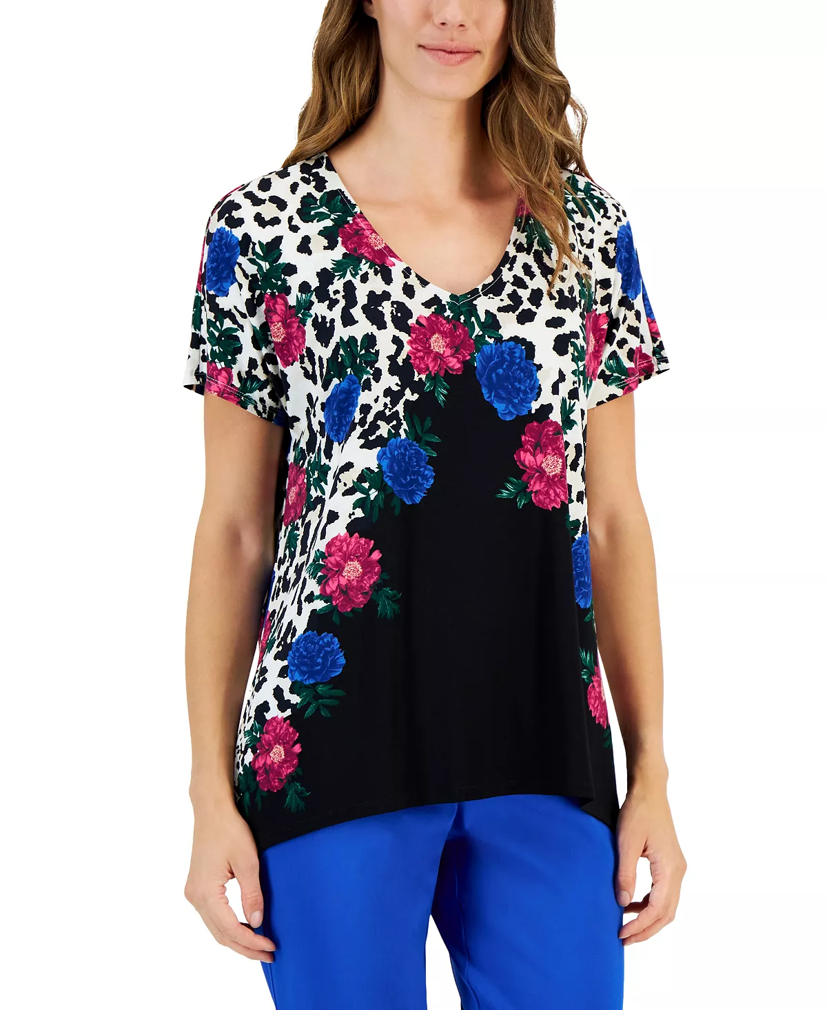 Women's Arching Garden Short-Sleeve Tunic, Created For Macy's JM Collection Women's Arching Garden Short-Sleeve Tunic, Created For Macy's -CeCe cloth-shop