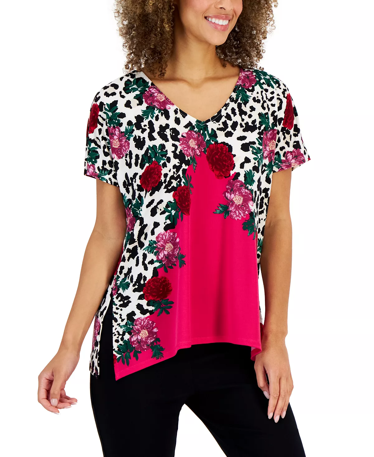 Women's Arching Garden Short-Sleeve Tunic, Created For Macy's JM Collection Women's Arching Garden Short-Sleeve Tunic, Created For Macy's -CeCe cloth-shop