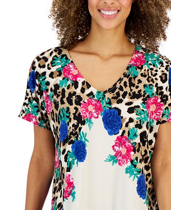 Women's Arching Garden Short-Sleeve Tunic, Created For Macy's JM Collection Women's Arching Garden Short-Sleeve Tunic, Created For Macy's -CeCe cloth-shop