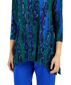 JM Collection Women's Chroma Snake Jacquard Top, Created For Macy's -CeCe cloth-shop 22368456 fpx