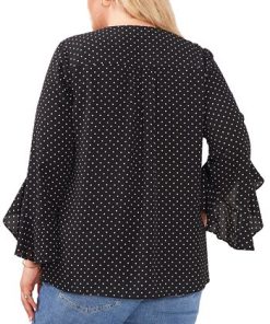 Vince Camuto Plus Size Polka-Dot Flutter-Sleeve Blouse 7 Vince Camuto Plus Size Polka-Dot Flutter-Sleeve Blouse -CeCe cloth-shop 22370573 fpx