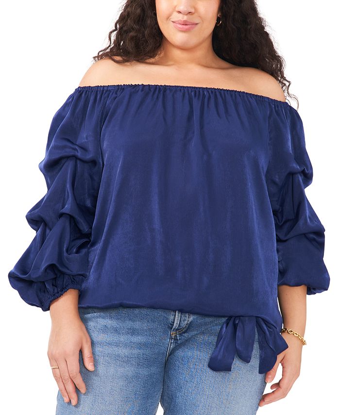 Plus Size Bubble-Sleeve Off-The-Shoulder Top Vince Camuto Plus Size Bubble-Sleeve Off-The-Shoulder Top -CeCe cloth-shop