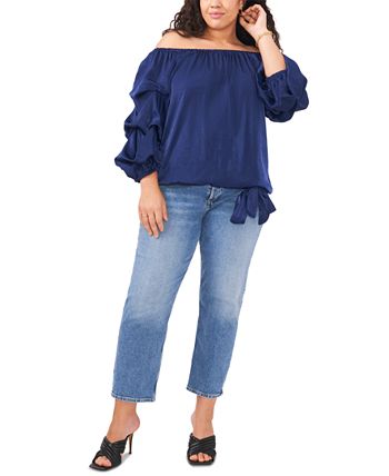Plus Size Bubble-Sleeve Off-The-Shoulder Top Vince Camuto Plus Size Bubble-Sleeve Off-The-Shoulder Top -CeCe cloth-shop