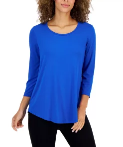 JM Collection 3/4-Sleeve Solid Tunic Top, Created For Macy's 5 JM Collection 3/4-Sleeve Solid Tunic Top, Created For Macy's -CeCe cloth-shop 22372110 fpx