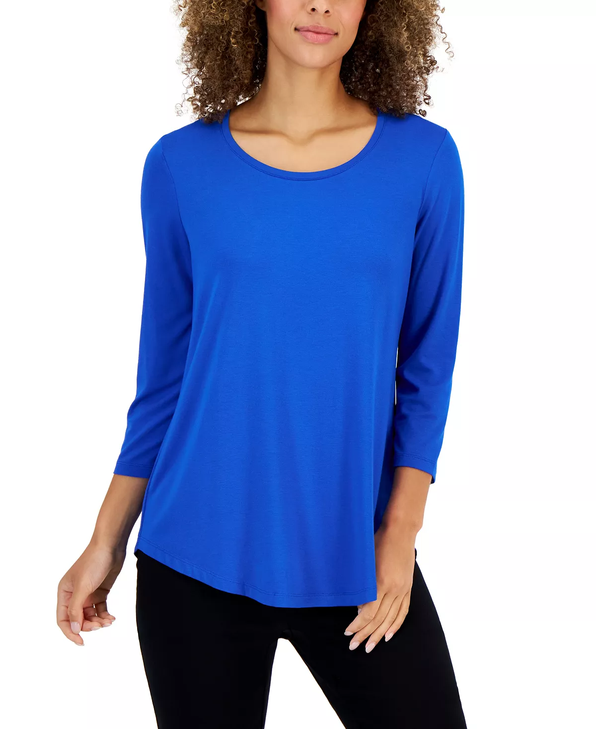 3/4-Sleeve Solid Tunic Top, Created For Macy's JM Collection 3/4-Sleeve Solid Tunic Top, Created For Macy's -CeCe cloth-shop