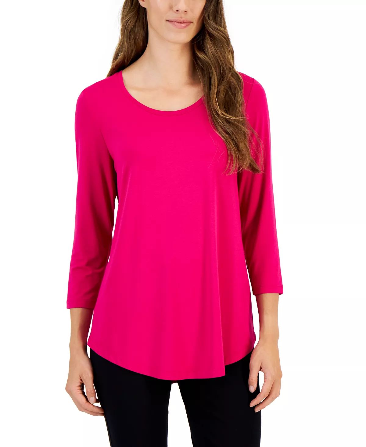 3/4-Sleeve Solid Tunic Top, Created For Macy's JM Collection 3/4-Sleeve Solid Tunic Top, Created For Macy's -CeCe cloth-shop