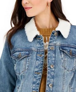 Style & Co Women's Sherpa-Collar Jean Jacket, Created For Macy's 2 Style & Co Women's Sherpa-Collar Jean Jacket, Created For Macy's -CeCe cloth-shop 22375397 fpx