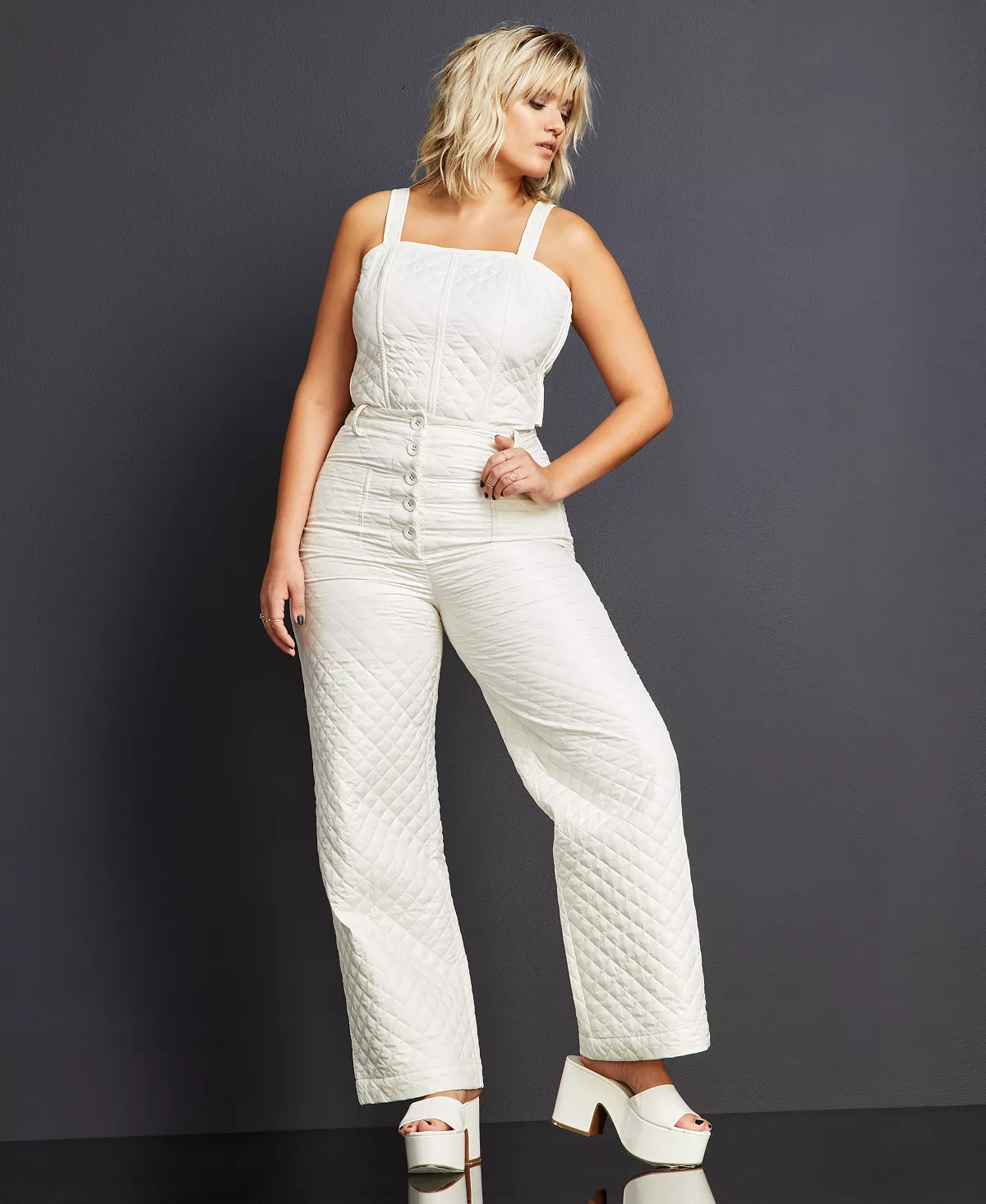 Royalty By Maluma Women's Quilted Button-Fly Pants, Created For Macy's 6 Royalty By Maluma Women's Quilted Button-Fly Pants, Created For Macy's - Image 6