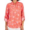 Charter Club Women's Linen Floral-Print Shirt, Created For Macy's