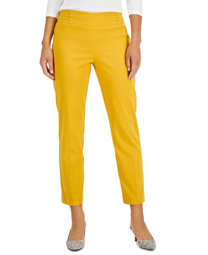 Studded Pull-On Tummy Control Pants, Regular And Short Lengths, Created For Macy's JM Collection Studded Pull-On Tummy Control Pants, Regular And Short Lengths, Created For Macy's -CeCe cloth-shop