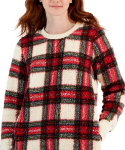 Style & Co Women's Printed Crewneck Fleece Tunic, Created For Macy's -CeCe cloth-shop 22419199 fpx