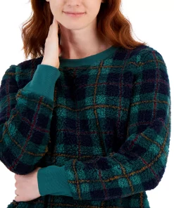 Style & Co Women's Printed Crewneck Fleece Tunic, Created For Macy's -CeCe cloth-shop 22419208 fpx