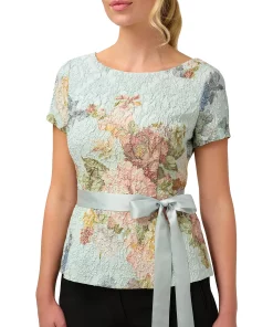 Adrianna Papell Women's Textured Floral-Print Top -CeCe cloth-shop 22445848 fpx