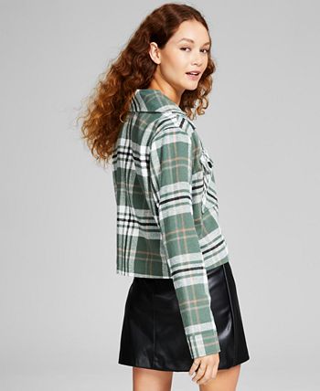 And Now This Women's Cropped Plaid Shacket 2 And Now This Women's Cropped Plaid Shacket - Image 2