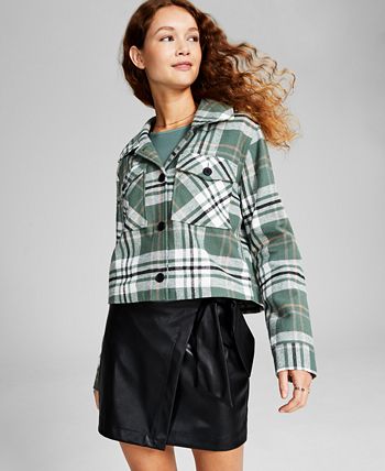 And Now This Women's Cropped Plaid Shacket 3 And Now This Women's Cropped Plaid Shacket - Image 3