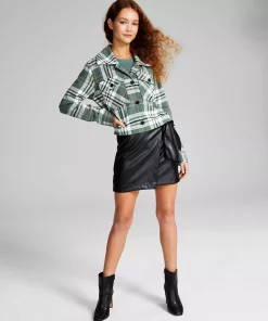 And Now This Women's Cropped Plaid Shacket 9 And Now This Women's Cropped Plaid Shacket -CeCe cloth-shop 22466187 fpx