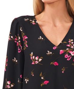 CeCe Women's Long Sleeve V-Neck Tie-Sleeve Blouse 2 CeCe Women's Long Sleeve V-Neck Tie-Sleeve Blouse -CeCe cloth-shop 22466597 fpx