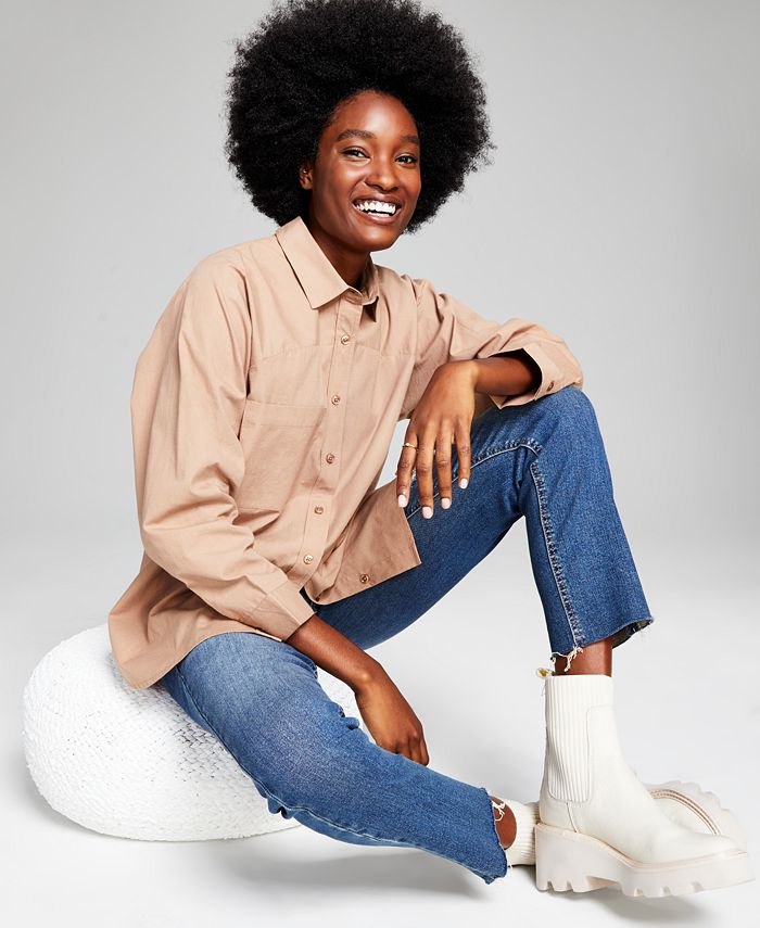 Women's Long-Sleeve Cotton Button Down Shirt And Now This Women's Long-Sleeve Cotton Button Down Shirt -CeCe cloth-shop