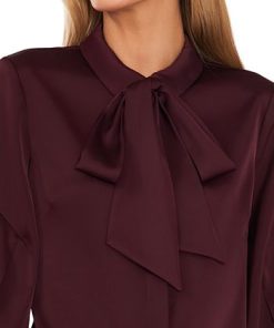 CeCe Women's Long Sleeve Button-Up Bow Blouse -CeCe cloth-shop 22468294 fpx