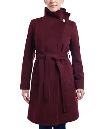 Michael Kors Women's Asymmetric Belted Wrap Coat, Created For Macy's 3 Michael Kors Women's Asymmetric Belted Wrap Coat, Created For Macy's - Image 3